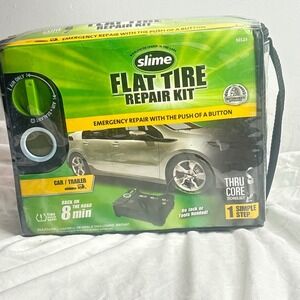 Slime Flat Tire Repair Kit Emergency Fix Inflator Car/Trailer Safe